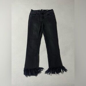 Judy Blue 5/27‎ (27x24.5) Cropped Fit Mid Rise Stretch Denim Jeans Black Capri
